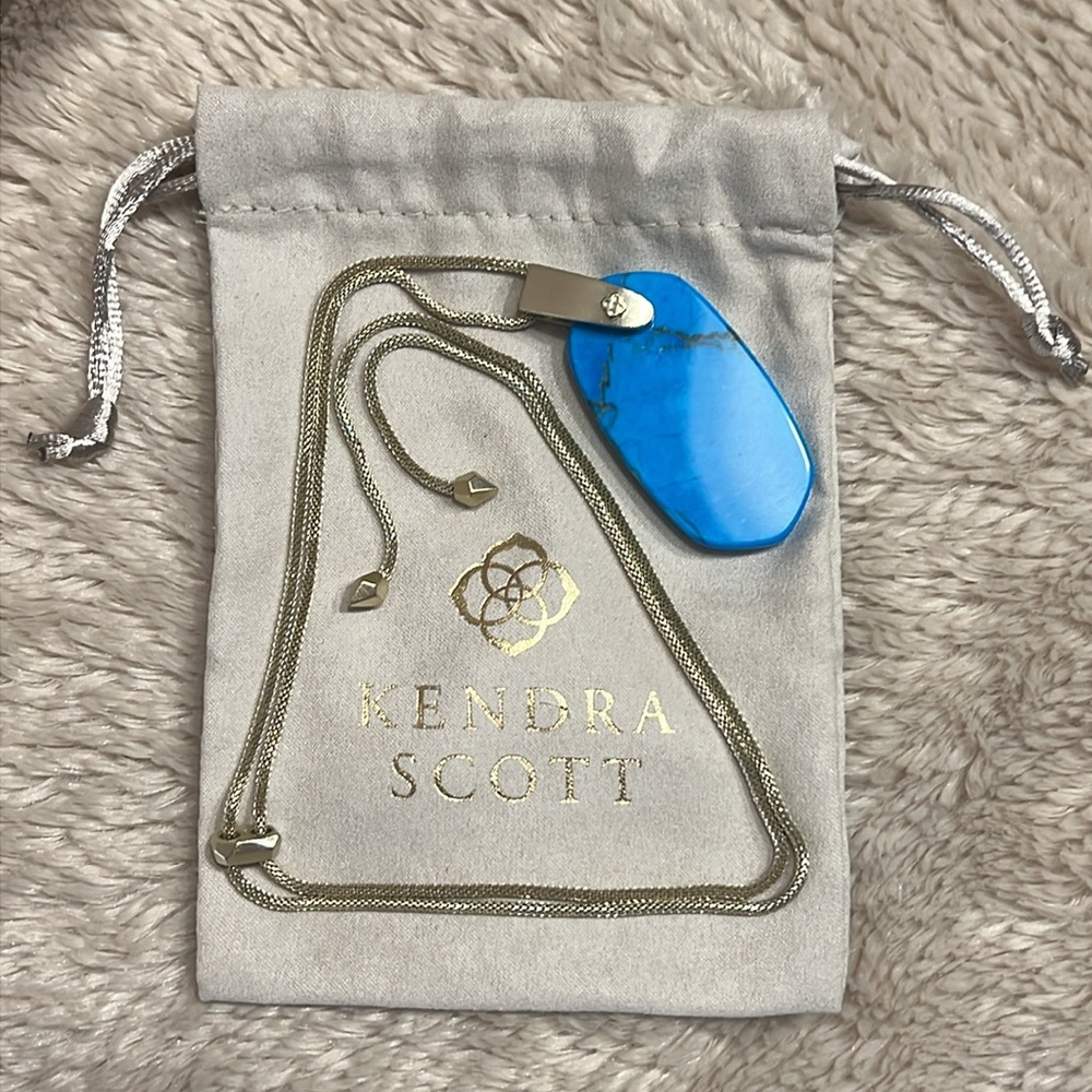 KENDRA SCOTT Inez Teal Agate Pendant Long Necklace - Picture 3 of 8